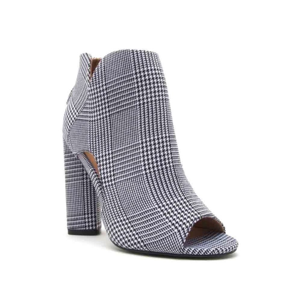 Glen plaid peep toe side cutout bootie 2 LEFT!! - Picture 4 of 4